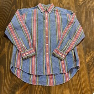 GAP Shirt Mens Medium Multicolor Stripe Button Down Long Sleeve Cotton